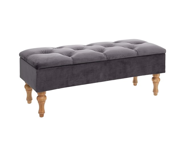Velvet Chest Bank 102x38 Cinza