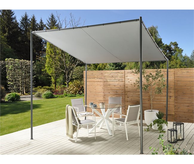 Beliani Pérgola de jardim VIMINO 282x294 Cinza