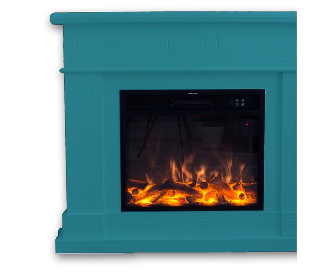 Lareira De Parede 1500w Fuego Roberta Turquesa