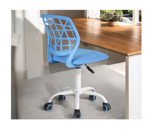 Cadeira de mesa infantil CARNATION com rodas Azul