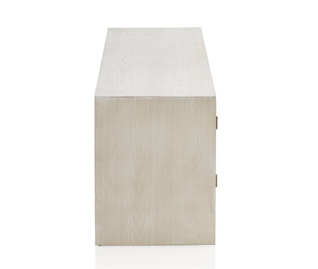 Mesa de televisão Balu de madeira de freixo Branco