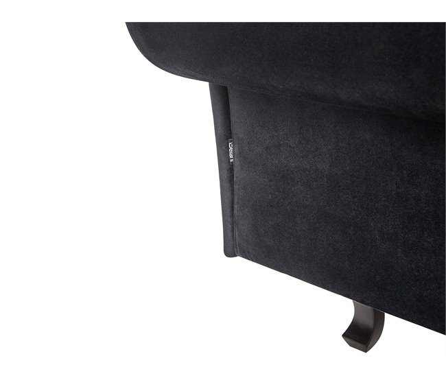 Beliani Chaise longue versão à direita Veludo LATTES Preto