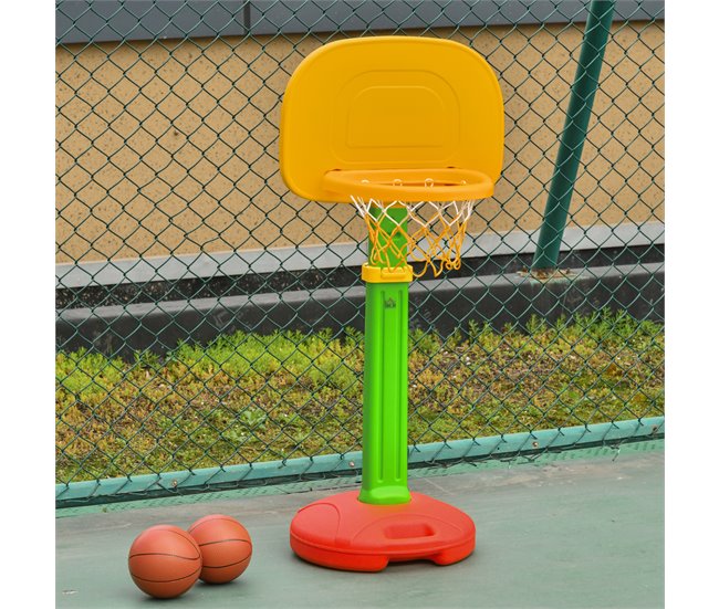 Cesta de Basquetebol Infantil HDPE, PP HOMCOM Multicor