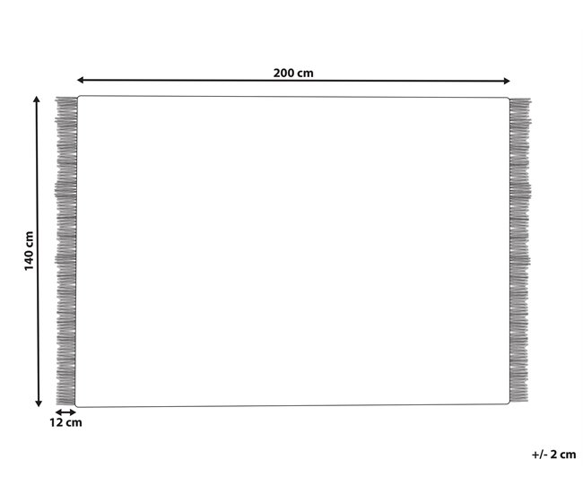Beliani De tejido plano TEKELER 140x200 Cinza Claro