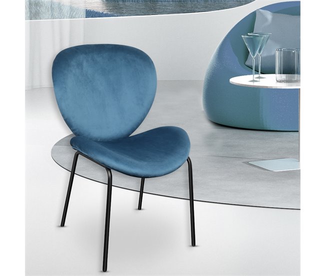 Conjunto de 2 cadeiras de jantar TULIPA  Azul