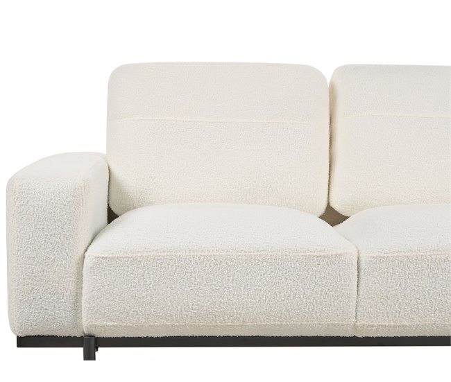 Beliani Sofá de 2 lugares Bouclé SOVIK Branco/ Bege