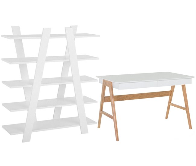 Beliani Conjunto de escritório ESCALANTE/SHESLAY Branco