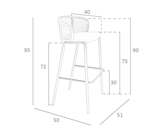 ANGEL CERDA Banco de vime e veludo castanho Castanho