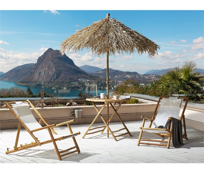Beliani Cadeira lounge/relax ATRANI Branco/ Bege