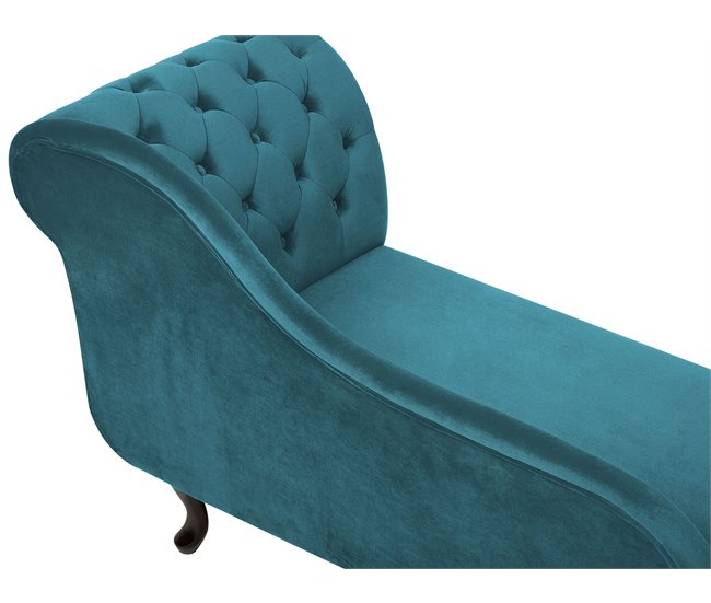 Beliani Chaise longue versão à direita Veludo NIMES Azul/ Verde