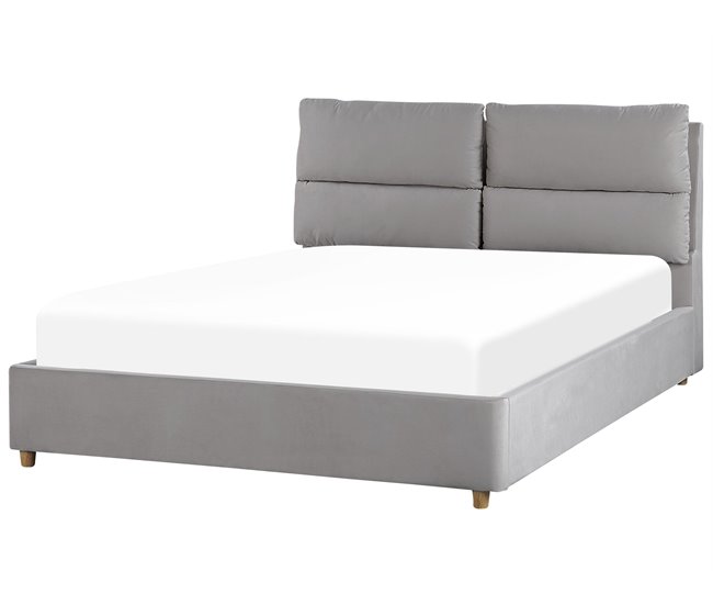 Beliani Cama baú Veludo BATILLY 154x224 Bege