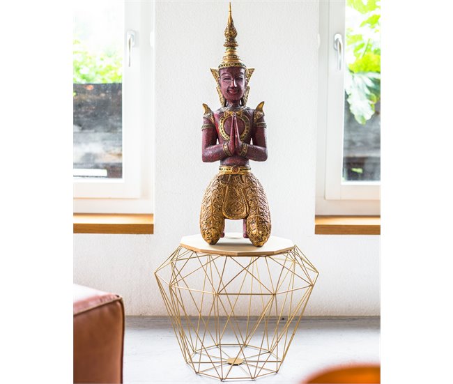 Beliani Mesa de apoio ELIDA 43x43 Dourado
