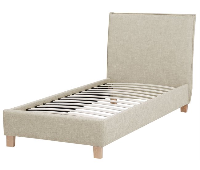 Beliani Cama com estrado Poliéster SENNEZ 98x216 Bege