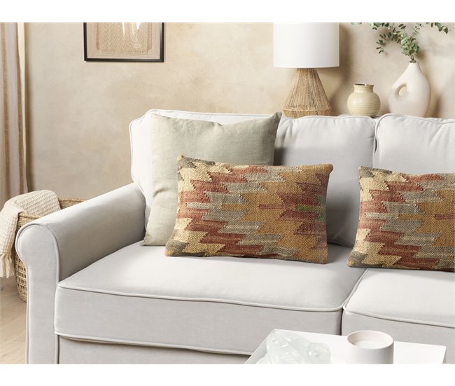 Beliani Almofada decorativa DEEPOR Multicor