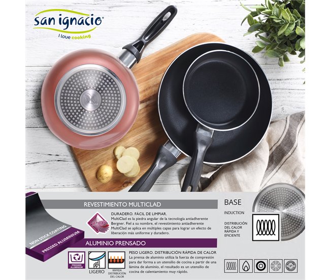 Bateria de 7pcs: panela sem tampa + tapa com tampa Multicor