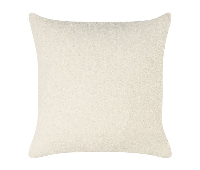 Beliani Chaise longue versão à esquerda Bouclé RIOM Branco/ Bege