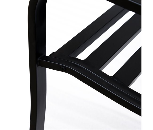 Banco de Jardim Aço e Ferro Fundido Outsunny Preto