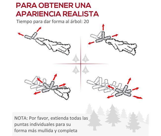 Árvore de Natal Artificial PVC e Metal HOMCOM, casa - natal Verde