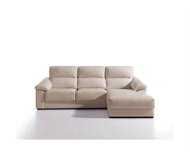 Chaise longue pele WILLY Bege