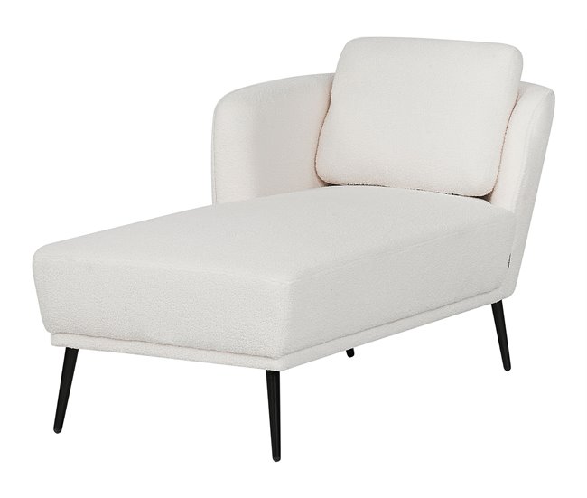 Beliani Chaise longue Bouclé ARTHEZE Castanho Claro