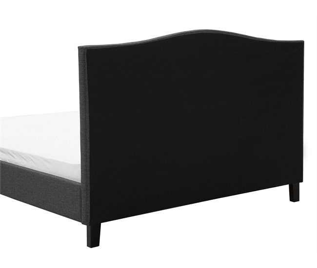 Beliani Cama com estrado Poliéster MONTPELLIER 191x214 Cinza Escuro