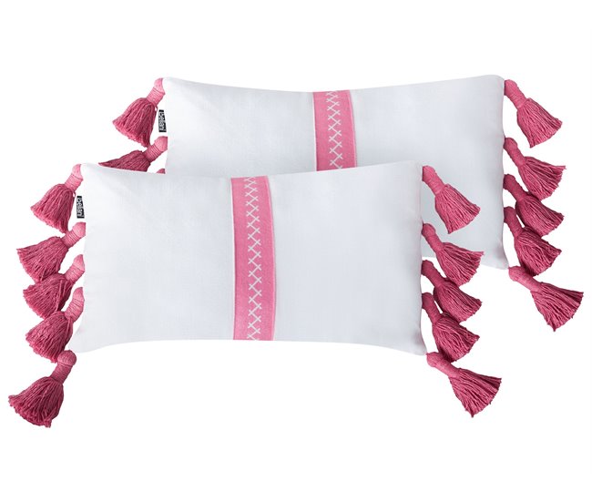 Beliani Almofada decorativa LOVELY Rosa