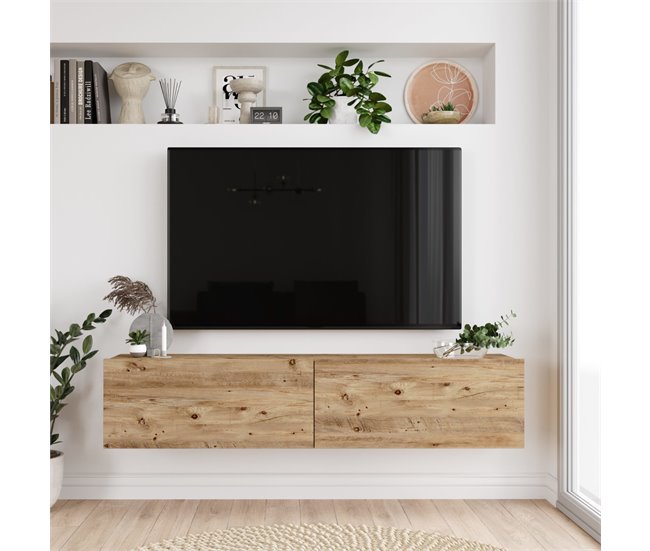 Suporte para TV de parede Lapinlahti aglomerado [en.casa] 140 Antracite