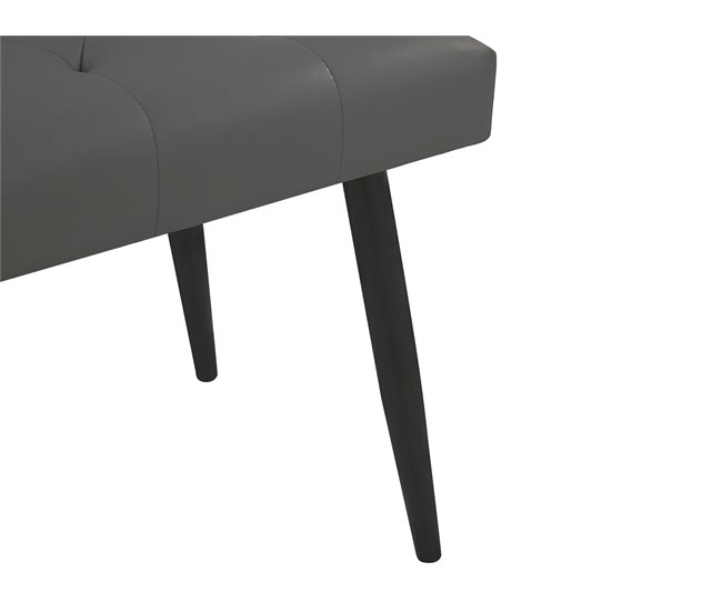 Beliani Tamborete Pele sintética ESSONNE 104x43 Cinza