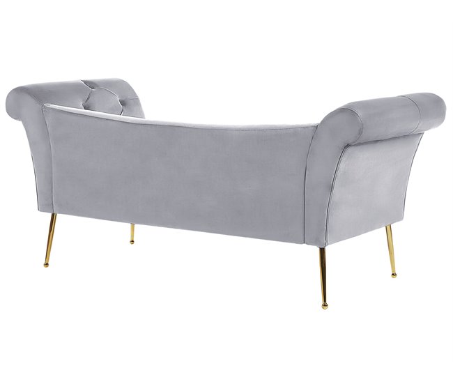 Beliani Chaise longue Terciopelo NANTILLY Azul Marino