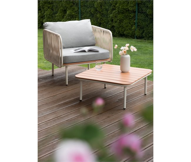 Beliani Cadeira de jardim SENISE Branco/cinza