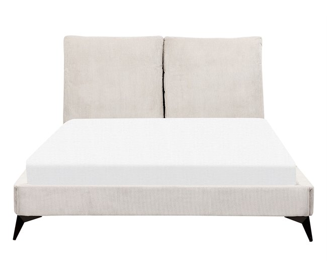 Beliani Cama com estrado Bombazine MELLE 155x240 Bege