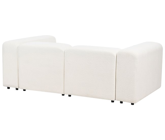 Beliani Sofá de 2 lugares Bouclé FALSTERBO Creme