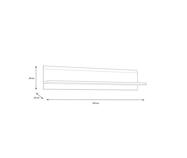 Estante de parede MONTREAL 140 cm Branco Brillo