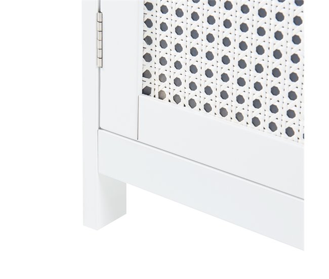 Armário de casa de banho Karlsøy com 1 porta MDF rattan Branco