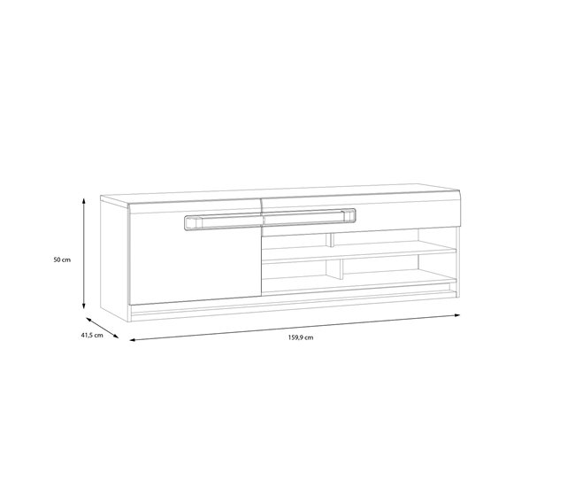 Móvel de TV MONTREAL 1 porta 1 gaveta Branco Brillo