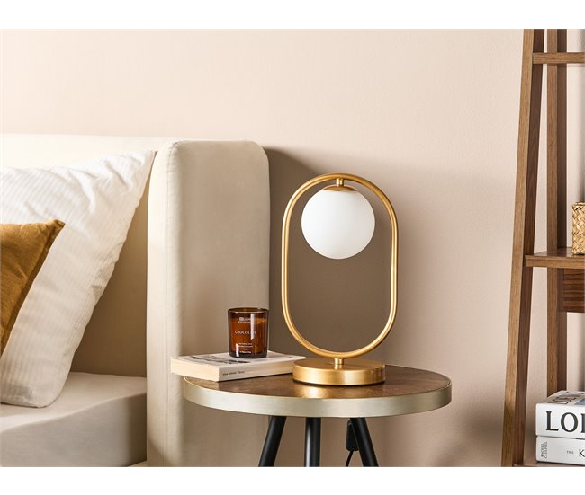 Beliani Candeeiro de mesa YANKEE Dourado