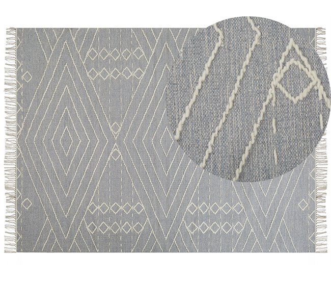 Beliani Pelos curtos KHENIFRA 160x230 Branco/ Bege