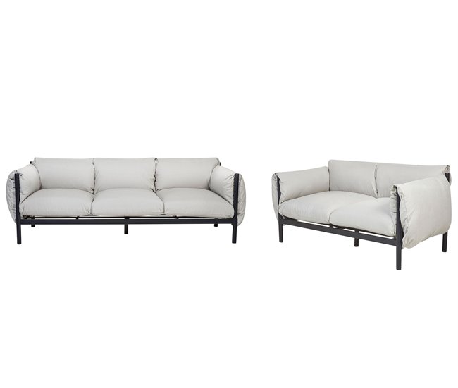Beliani Conjunto lounge ESPERIA Cinza Claro