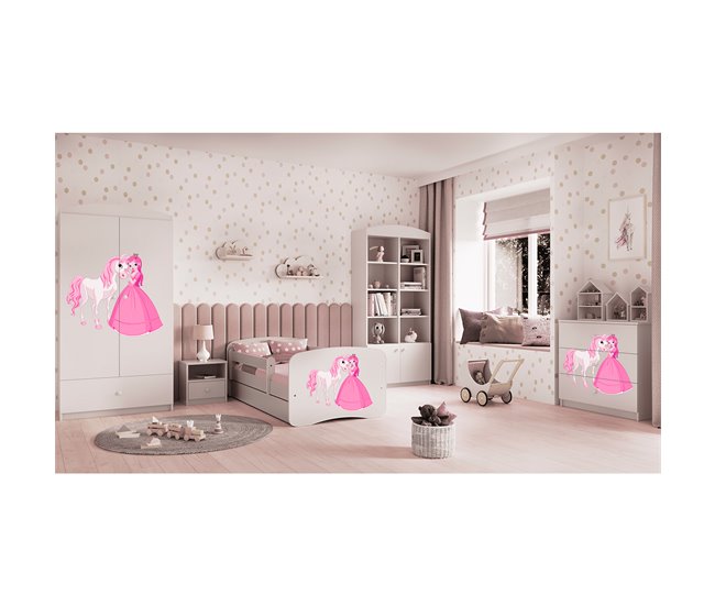 Kocot Kids Babydream Cómoda de 3 gavetas A Princesa e o Cavalo Branco