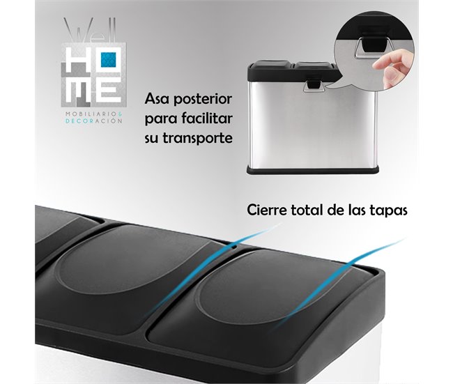 Cubo de reciclagem ecológica Cinza Claro