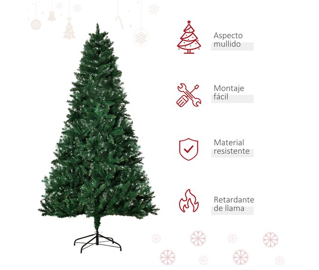 Árvore de Natal PVC, Aço HOMCOM, casa - natal Verde