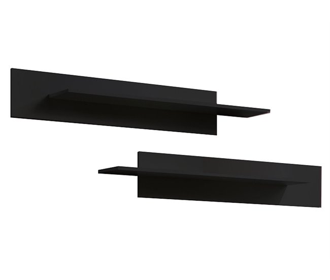 Conjunto 2 Prateleiras Sala de estar e jantar Nora Preto