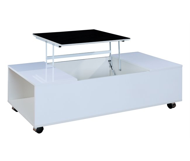 Mesa de centro elevável branco SAM Branco/ Preto