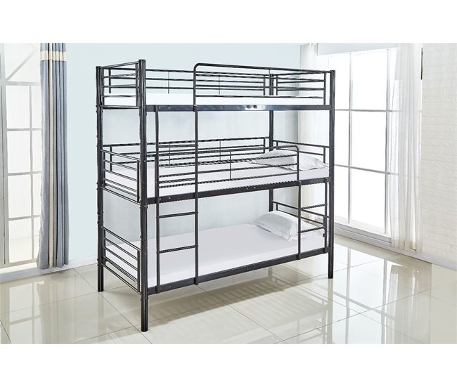 Beliche Triplo Metálico 90cm 201x98 Cinza