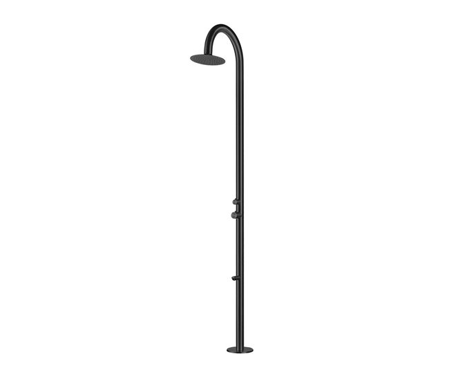 Chuveiro PALAU Sined com chuveiro superior em aço inoxidável 316L Mixer and Foot Wash, Satin Black Preto