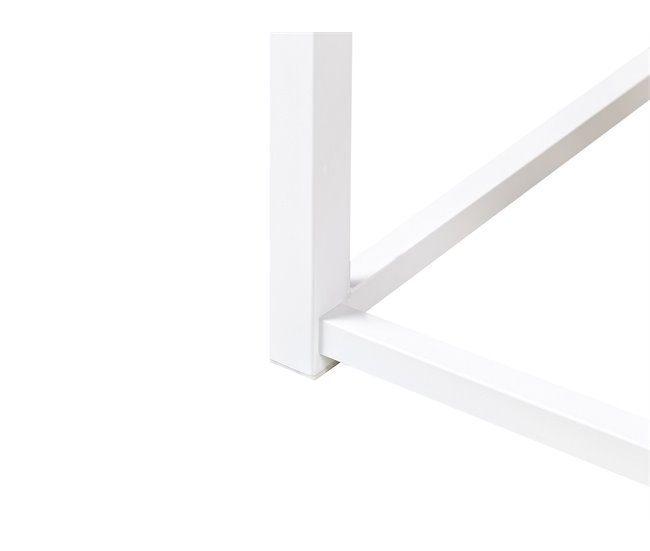Beliani Cama com estrado Ferro VIRY 186x206 Branco