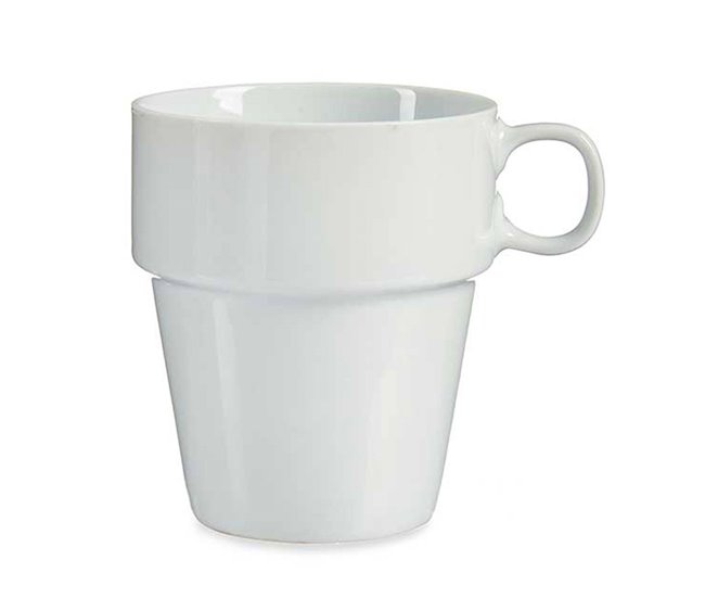 Conjunto de 4 copos empilháveis ​​+ prateleira coleção VESSIA Branco