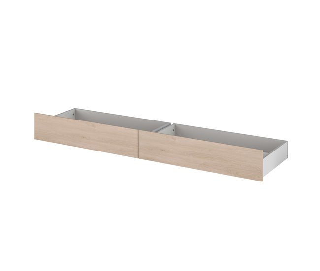 Gavetas baixas para cama de casal, modelo Baltic Madeira Clara