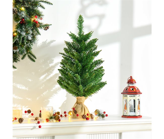 Árvore de Natal PVC, 100%linen, cement HOMCOM, casa - natal Verde
