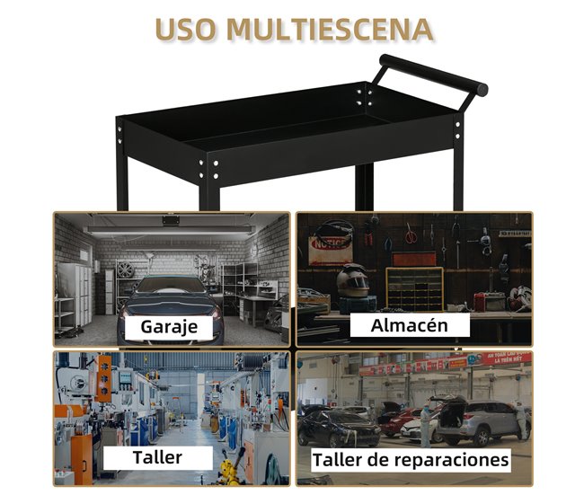 Carrinho de Ferramentas Aço laminado a frio DURHAND Preto